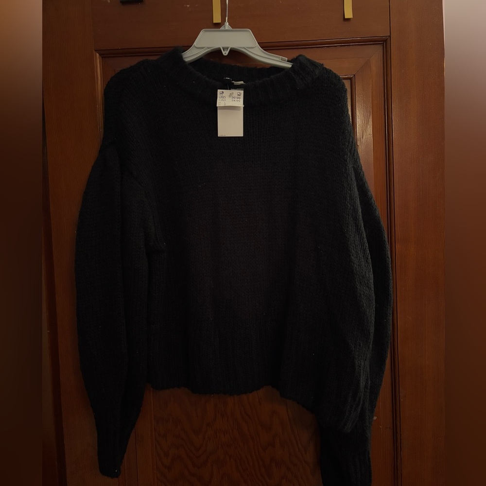 h&m black sweater size L NEW NWT